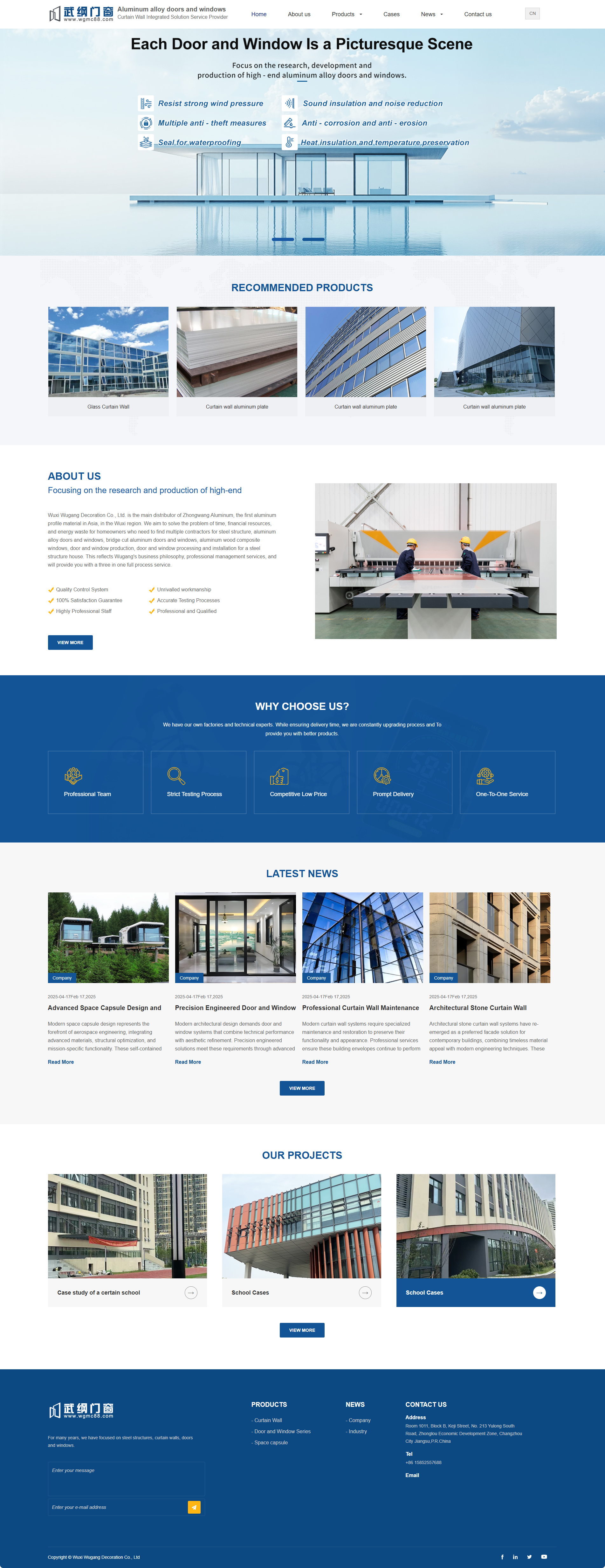 武綱門窗營(yíng)銷型英文站制作 PC端預(yù)覽圖